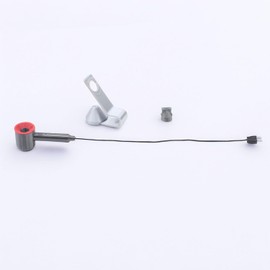 1:12 Scale Miniature Hair Dryer Set w/Stand, Nozzle: Realistic Model for Dollhouse Bathroom, Bedroom Vanity, Hair Salon, Adult Collector (Red)