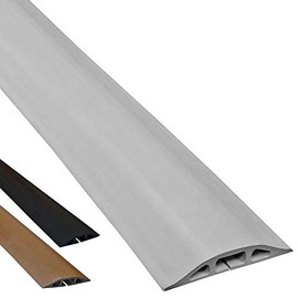 Electriduct D-2 Low Profile Rubber Duct Cord Cover Floor Cable Protector - 5 Feet - Gray (Raw Rubber Material)