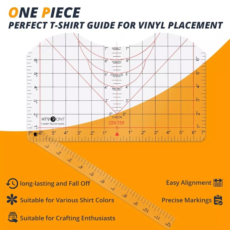HTVRONT T-shirt Ruler Guide Tshirt Measurement Tool for Heat Press
