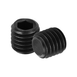 sourcing map 50Pcs Hex Socket Grub Screw, M10x10mm 304 Stainless Steel Head Socket Set Screws Flat Point Grub Bolt for Door Handles, Light Fixture Repair, Black