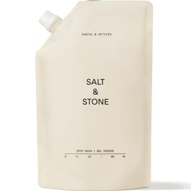 Salt & Stone Santal & Vetiver Body Wash Refill | Hydrating Gel Cleanser | Clean, Nourish & Soften Skin | Made with Niacinamide & Hyaluronic Acid | Free From Parabens, Sulfates & Pthalates (32 fl oz)