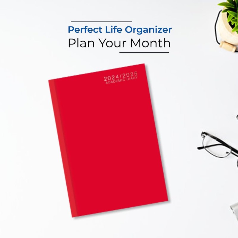 1ABOVE-2024-2025 A5 Mid-Year Academic Week to View Diary Planner Hardback