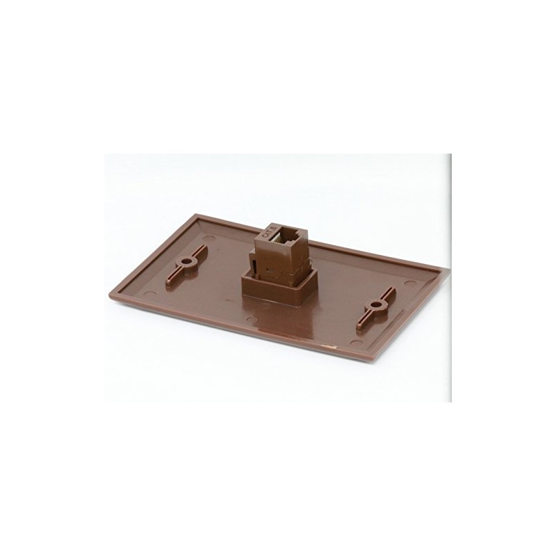 RiteAV 1 Gang 1 Port Cat6 Wall Plate - Brown