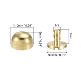 uxcell 10x6mm Round Studs Rivet Purse Handbag Feet Spike Brass Leather Craft Screw Back Rivets DIY 8 Sets