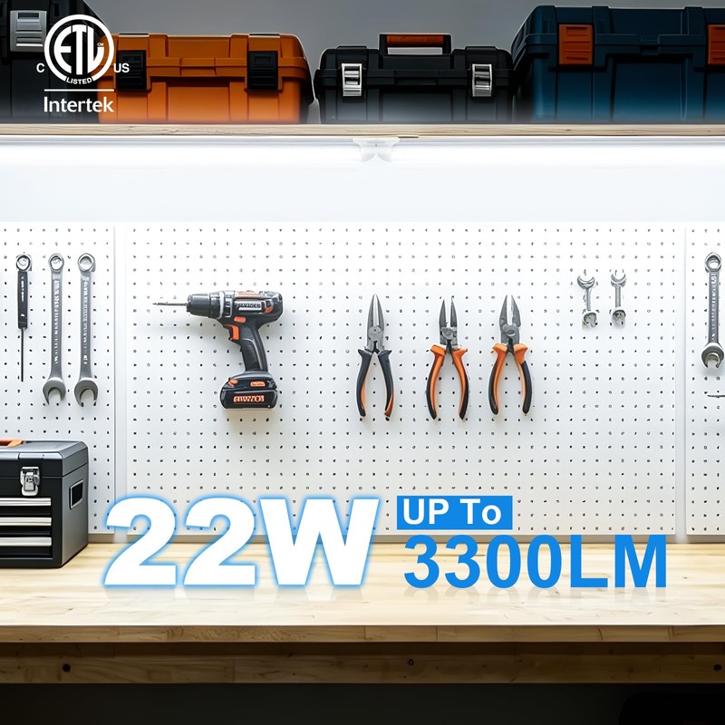 SHOPLED LED Shop Lights 2FT, 22W 3300LM 5000K Daylight, V-Shaped