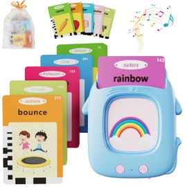 Upgraded 224 English Words Talking Flashcards, Interactive Pocket Speech Educational Learning Toys Birthday Gifts Toys for Toddler Boys Girls