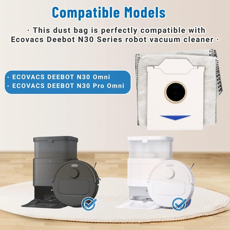 Rediboom Confezione da 12 sacchetti per aspirapolvere compatibili con Ecovacs