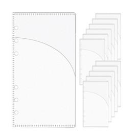 Mogoostry A6 Binder Pocket 12pcs 2 Layer Budget Sheet Sleeves Frosted Plastic Side Open Cash Stuffing Envelopes for 6 Rings Budgeting Planner Inserts