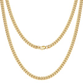 SytsLNKXXX Miami Cuban Chain Necklace for Men/Women,316L Stainless Steel 4/6MM Width 18"/20"/22"/24"Length Fashion Lobster Clasp Hip Hop Jewelry,Cuban Link Chain Gold Plated/Silver Chain Stainless Steel with Gift Box