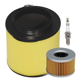 HIFROM ATV Air Filter Element Cleaner with Oil Filter Spark Plug Tune Up kit Compatible with Honda Rubicon TRX500FA TRX500FGA TRX500FPA TRX680FA SXS700M2 Replace 17254-HPO-A00 15412-KEA-003