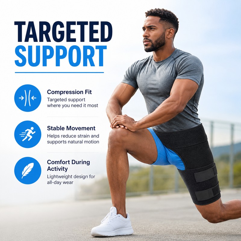Adjustable Hip and Groin Support Wrap for Activity – Neoprene