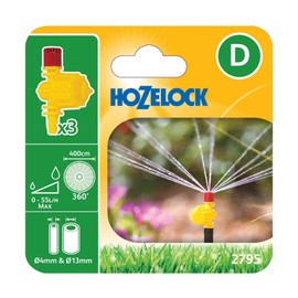 Hozelock 360 Degree Adjustable Micro Jet, 4/13 mm - Pack of 3