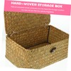 ABOOFAN Natural Seaweed Woven Storage Box Hand Woven Desktop Basket