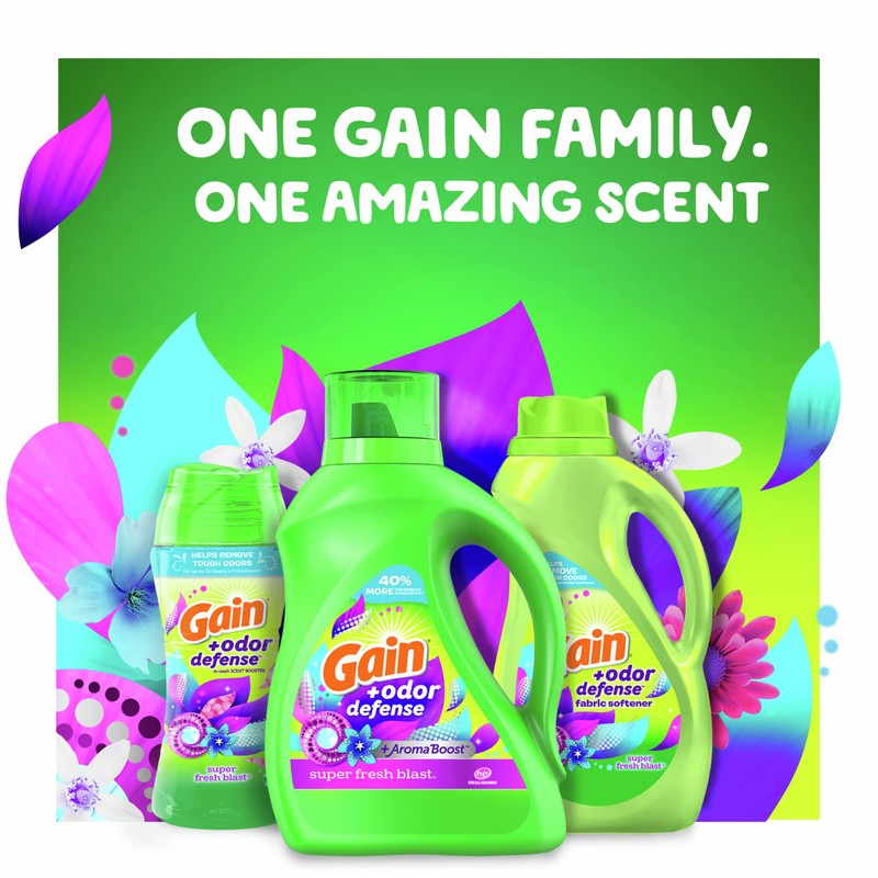 Gain + Odor Defense Dryer Sheets, Super Fresh Blast Scent