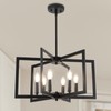 WBinDX Black Chandelier, 6-Light Modern Geometric Hanging Metal Chandeliers for