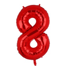 40 Inch 8 Red Number Balloons Mylar Foil Helium Digital Balloons Baby Shower 8th Birthday Party Decor Supplies