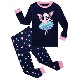 KikizYe Big Girls Pajamas Kids Cotton Dance Pjs Girl Ballerina Jammies Size 10