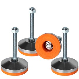 MROUDELUO Heavy Duty Leveling feet,Leg Leveler 3.14" Dia Base,Adjustable Leveling feet M12 Thread, 1300 Lb Capacity,Capacity for Workbench, Machine, Cabinet, (D80xM12x100,4 Pack)