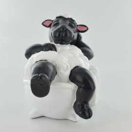Comical Sheep In The Bath Figurine