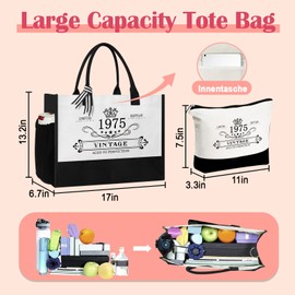 50th Birthday Gifts for Women - Unique Iadies Gifts Shopping Bags, Tote Bags For Women Birthday Gifts, Funny 50th Birthday Gifts Beach Bag for Women, Birthday Gift for Friends Women, Mum, Friends