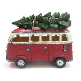 Burton and Burton 9733784 Lighted Bus with Christmas Tree Decor, Multicolor