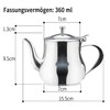 SANQIAHOME Small Stainless Steel Teapot (Silver, 360ml)