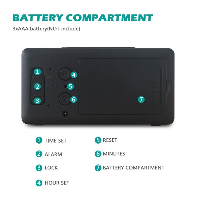 Small Mini Digital Alarm Clock for Travel with LED Time