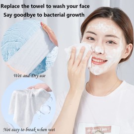 Disposable Face Towel 100 Count for Washing Soft Cotton Dry Wipes Facial Cloths Towelettes for Washing and Drying, Facial Tissue for Cleansing, Skincare and Makeup Remover (4 Pack-400 Count)