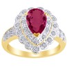 AFFY Simulated Pink Sapphire & Cubic Zirconia Engagement Ring in