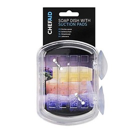 Chef Aid Clear Plastic Bath Organiser with Suction Pads, Perfect for storing Bathtime essenitals, Made with BPA free Storcng and durable plastic