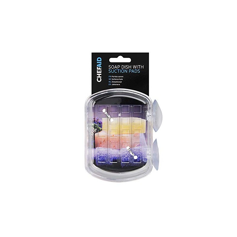 Chef Aid Clear Plastic Bath Organiser with Suction Pads, Perfect