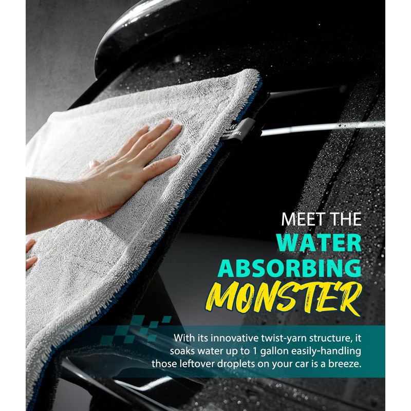KKV Full-Sized SUV Drying Towel, 48”x24” Dual Sided Microfiber Car