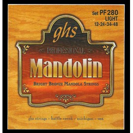 GHS Professional PF280 Mandola String Set, Loop End, Bright Bronze, Light, .012-.048