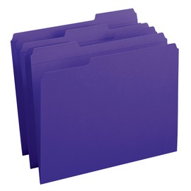 Smead File Folder, Reinforced 1/3-Cut Tab, Letter Size, Purple, 100 per Box (13034)