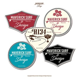 Maverick Surf & Design "Maverick Surf & Design" SS Size 5 Assorted Stickers st-ast-02 Surf Sticker Smartphone Sticker Surfing Sticker Enoshima Souvenir