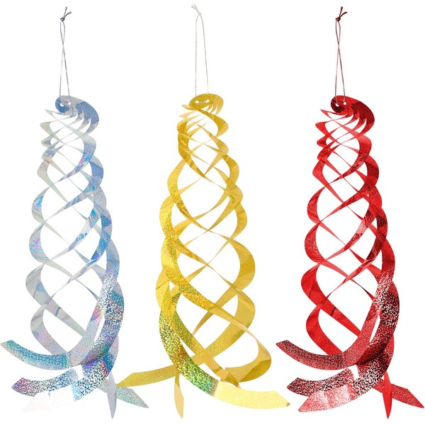 DECYOOL 15 Pcs Bird Spiral Reflectors 15.8 Inch Hanging Reflective