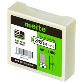 meite 23 Gauge Pin Nails, 3/8-Inch Micro Headless Piner Nails - Galvanized 23GA Pins Nails for Nail Gun, Ideal for Fine Woodworking and Trim Work (10 Boxes)
