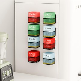 Magnetic Tea Bag Organizer,8 Pack Metal Tea Bag Holder Coffee Packets Organizers for Refrigerator Fridge for Kitchen Organizers and Storage