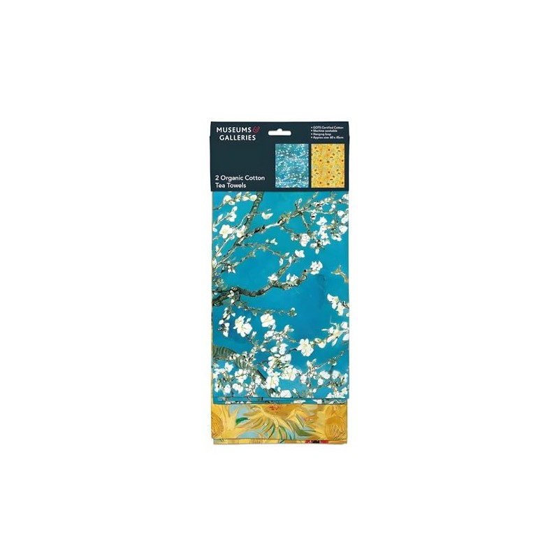 Tea Towels - Organic Cotton - Artistic Designs - Almond
