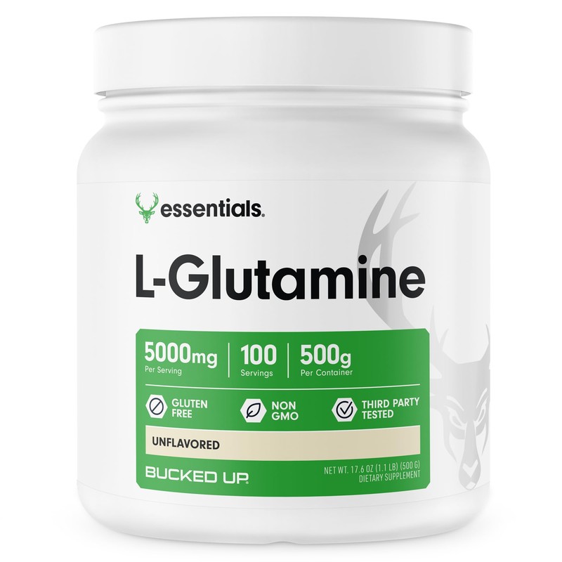 Bucked Up L-Glutamina en polvo, 500 g, Bucked Up Essentials