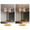 18in Modern Round Ceiling Fan Light w/Remote & Timing Champagne-gold