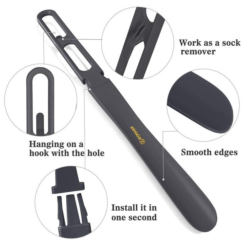 ZOMAKE Shoe Horn Long Handle for Seniors, 23.4" Plastic Long