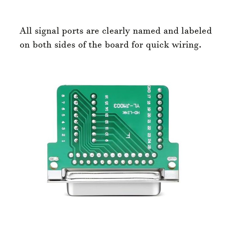 Willwewon 1 x Female DB25 Metal Shell Solderless Plug, RS232