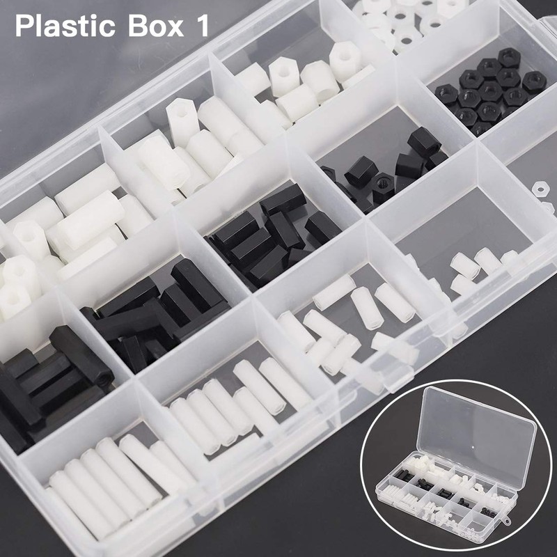 Hilitchi 360pcs M2 M3 M4 Male Female Nylon Hex Spacer