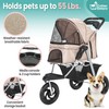 Critter Sitters 3-Wheel Jogging Dog Stroller with Storage Basket and