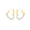 Carissima 9ct 2 Colour Gold Heart Creole Earrings