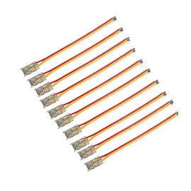 SHAOYAYAZHANG CCT COB LED Strip Connector Kit for 8mm Wide CCT COB LED Strip 3 Pin 10pcs Strip to Wire Connector for 8mm COB LED Strip Light