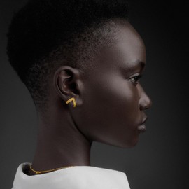 Handmade geschenk für Sie Ohrstecker 925 Sterling Silber Vergoldet Krallenohrstecker minimalistische Ohrstecker geometrische Huggie-Ohrringe hypoallergene V-förmige Ohrstecker Dreiecks ohrringe