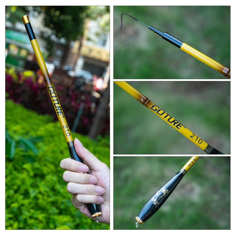 Goture Stream Rod, Compact, 3.9 ft (1.4 m), Bamboo Handle,