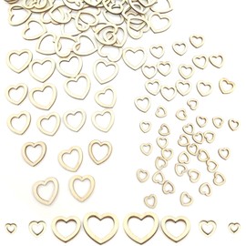 ZAHD Pack of 400 Table Decoration Mini Hearts Decoration DIY Mini Hearts Wooden Hollow Wooden Hearts Small Wooden Hearts Hollow Wedding Decoration Wedding Decoration DIY Craft Embellishments Birthday